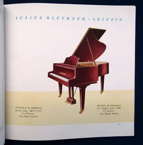 Blüthner Katalog der Julius Blüthner Pianofortefabrik 1943 Leipzig Klavierbau sf