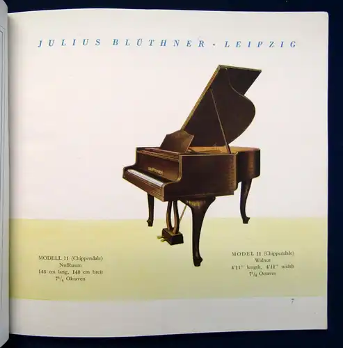 Blüthner Katalog der Julius Blüthner Pianofortefabrik 1943 Leipzig Klavierbau sf