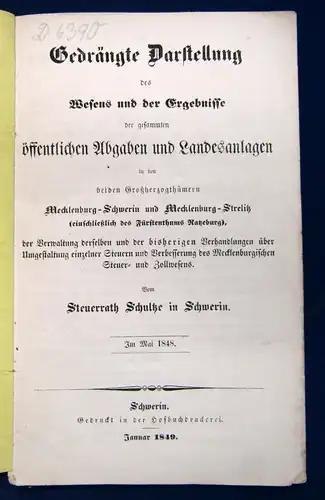 Schwerin Gedrängte Darstellung des Wesens und der Ergebnisse 1848 Geschichte sf