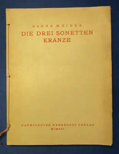 Meinke Die drei Sonettenkränze1921 Der Frühlingskranz Haus des Lebens Lyrik js