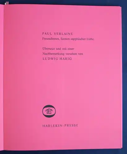 Verlaine Freundinnen, Szenen 1975 Harlekin-Presse Exemplar 44 von 200 sf