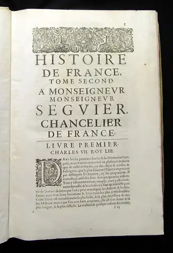 Mezeray, Francois Eudes de 1666 Histoire de France, Dedie a Monseigneur Tomte II