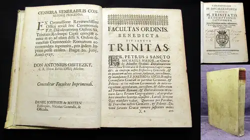 Caeremoniale PP. Discalceatorum Ordinis SS. Trinitatis Redemptionis, 1728...am