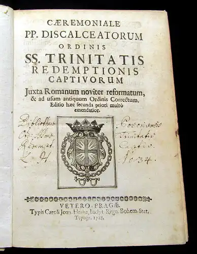 Caeremoniale PP. Discalceatorum Ordinis SS. Trinitatis Redemptionis, 1728...am