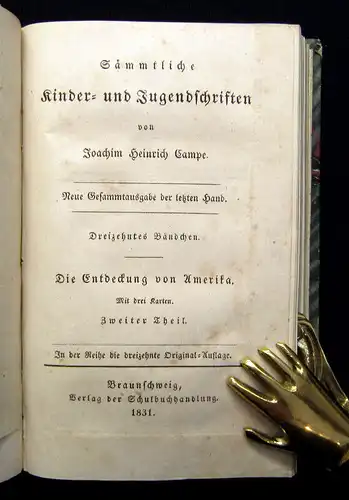 Campe Sämmtliche Kinder-u.Jugenschriften 1831 3 in 1 Geschichte Gesellschaft mb