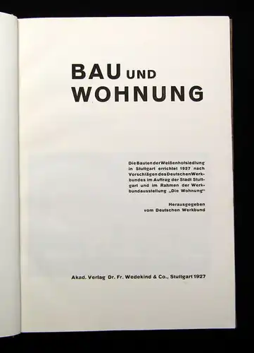 Deutscher Werkbund Bau und Wohnung 1927 Altes Handwerk Technik Bauhaus mb