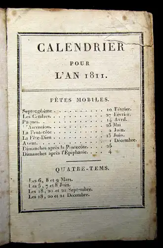 Le Petit Almanach des Dames 1811 mit 7 Stichen Kalender Kalendarium mb