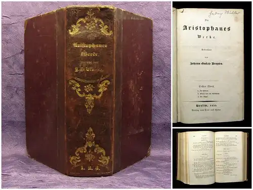 Aristophanes Droysen Des Aristophanes Werke 1835 Belletristik Literatur mb