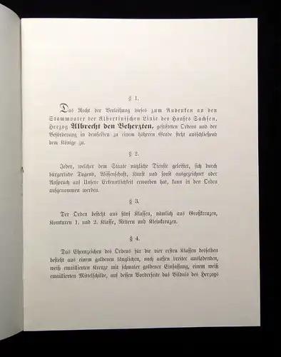 Statuten des königlich sächsischen Albrechts-Ordens vom 31. Dezember 1850 mb