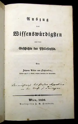 Lichtenfels Wissenswürdigstes aus der Geschichte der Philosophie 1836 mb