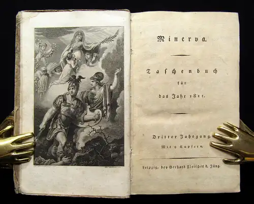 Minerva Taschenbuch für das Jahr 1811 mit 9 Kupfern Belletristik Literatur mb