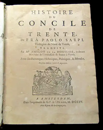 Sarpi, Paolo 1704 Historie de Concile de Trente..., de Fra Paolo Sarpi, Teologie