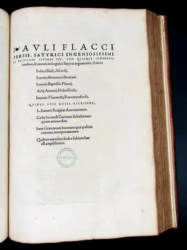 IUVENALIS; PERSIUS 1551 Junii Juvenalis et a Persii Flacci Satyrae cum...am