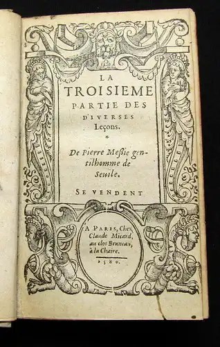 Messie, Pierre, Du Verdier Antoine 1580 Las Diverses lecons de Pierre Messie..am