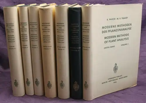 Paech/ Tracey Moderne Methoden der Pflanzenanalyse 7 Bde 1956 Botanik Selten sf