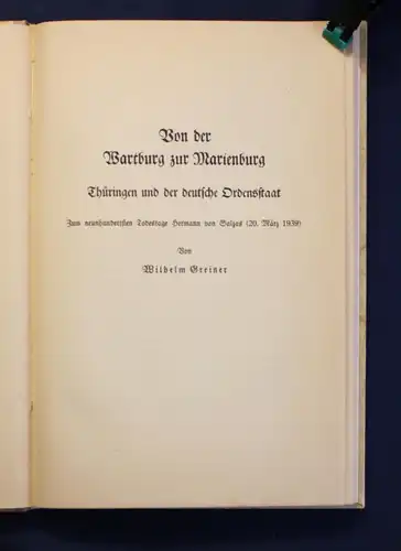 Wartburg Jahrbuch 1938 Sechzehntes Heft Jahresbericht Ortskunde Landeskunde js