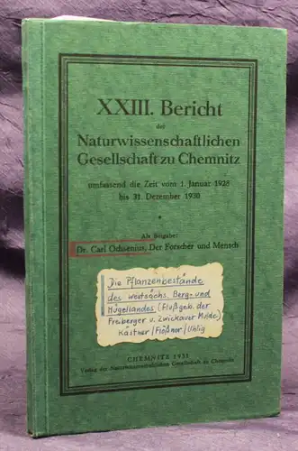 XXIII: Bericht der Naturwissenschaftlichen Gesellschaft zu Chemnitz 1931 js