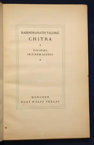 Rabindranath Tagore Chitra 1920 Belletristik Unterhaltung Kultur Kunst sf