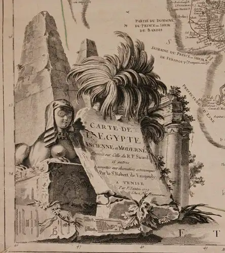 Orig. grenzkol. Kupferstichkarte "Carte de l'Egypte ancienne et moderne" 1779 sf