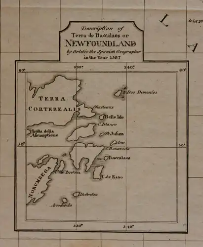 Orig. Kupferstichkarte "Charte der Insel Newfoundland & Teil Labrador" 1821 sf