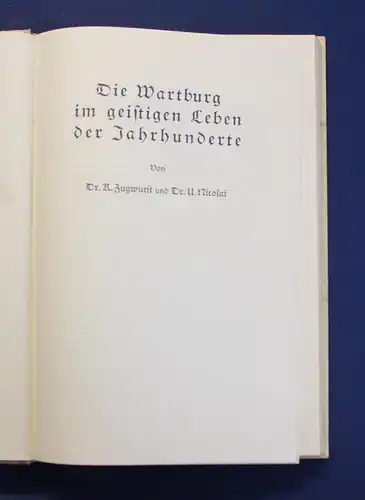 Wartburg Jahrbuch 1928 Fünftes Heft Jahresbericht Ortskunde Landeskunde js