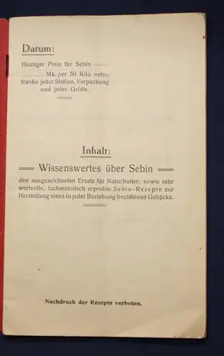 Petzold & Schliephacke Goldene Medaille auf Sebin 1907 Sebinrezepte   js