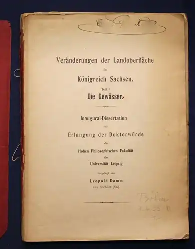 Damm Veränderungen der Landoberfläche im König. Sachsen 1. Teil Gewässer 1909 sf