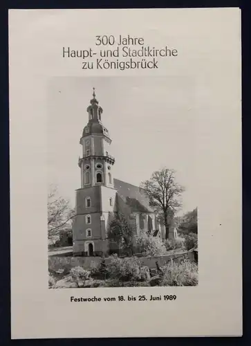 Original Prospekt 300 Jahre Haupt- und Stadtkirche zu Königsbrück 1989 sf