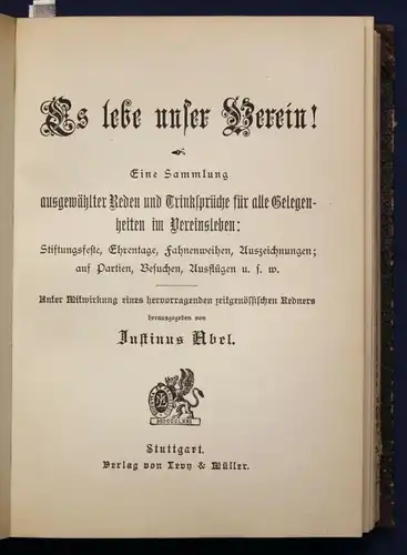 Abel Sammelband mit 4 Titeln  Der gewandte Redner 1871 Festreden Redekunst sf