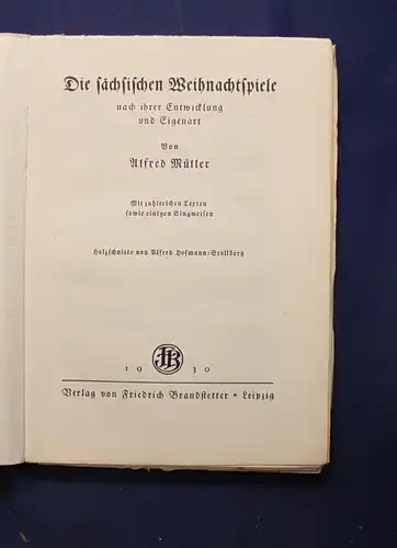 Müller Die sächsichen Weihnachtsspiele 1930 Sachsen Geschichte Saxonica js