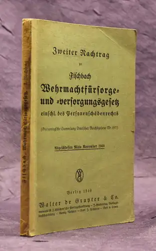 Grunter Wehrmachtsfürsorge und =Versorgungsgesetz 1940 Kriegerwitwe Krieg js