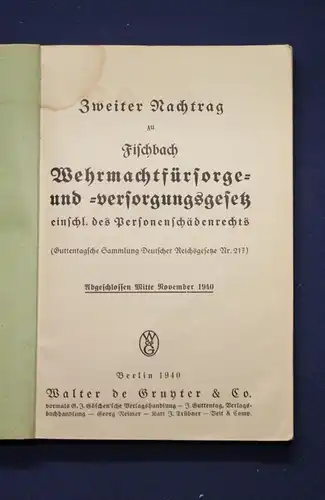 Grunter Wehrmachtsfürsorge und =Versorgungsgesetz 1940 Kriegerwitwe Krieg js