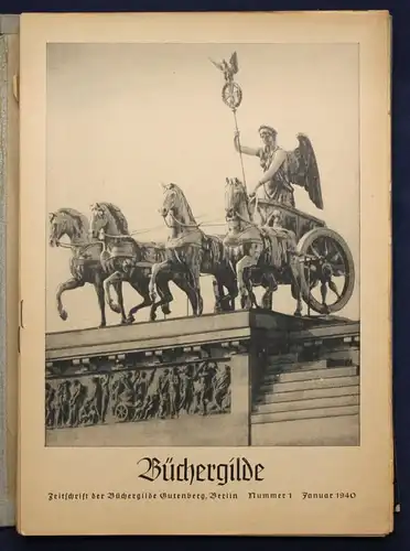 Die Büchergilde Jahrgang 1940 Zeitschrift Geschichte Gesellschaft Politik sf