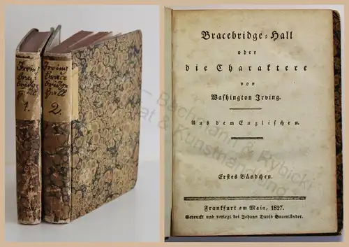 Irving Bracebridge-Hall oder die Charaktere 1827 Weltliteratur Klassiker xz