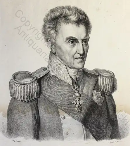 Vogel Bendixen Lithografie Porträt Anton Clemens Theodor König von Sachsen 1827
