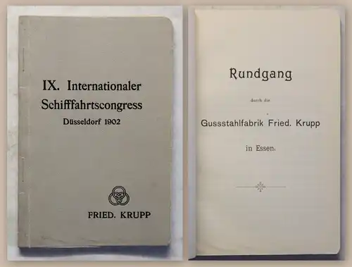 Fried. Krupp 9. Internationaler Schiffahrtskongress Düsseldorf 1902 Schiffbau xy