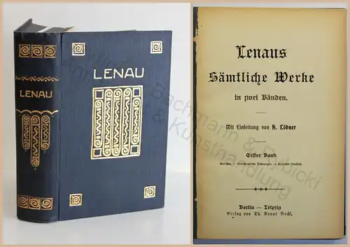 Lenaus Sämtliche Werke in 2 Bänden in 1 Klassiker Belletristik Weltliteratur xz