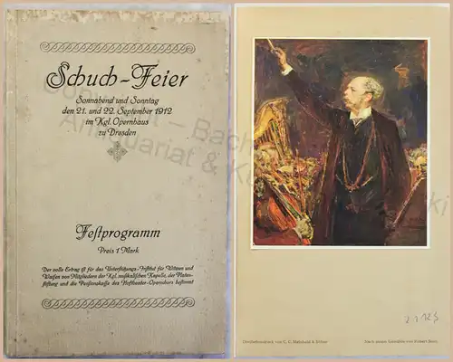 Festprogramm Schuch-Feier Opernhaus Dresden 1912 Festschrift Programmheft xz