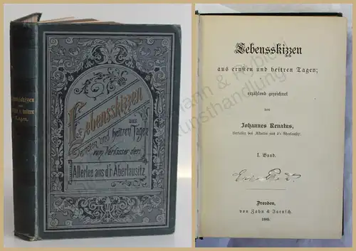 Renatus Lebensskizzen aus ernsten und heiteren Tagen 1885 Belletristik xy