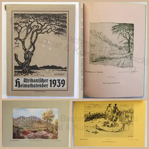 Afrikanischer Heimatkalender 1939 Illustrationen Kalendarium Deutsche Kolonien