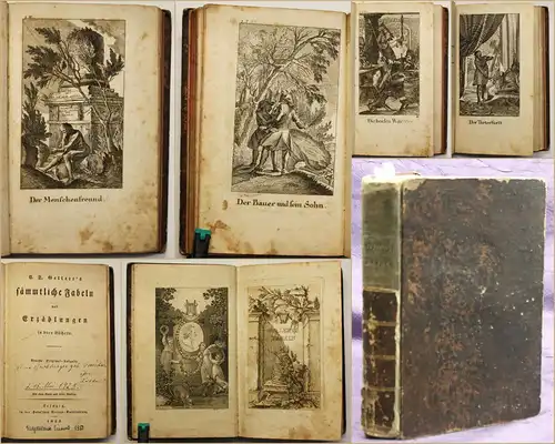 Gellert's Sämtliche Fabeln und Erzählungen 1829 seltene Ausgabe Belletristik sf