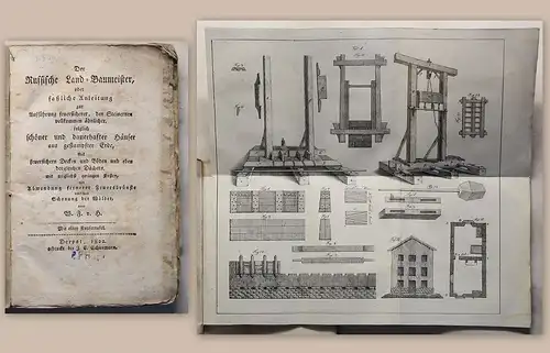 Hezel Der russische Land-Baumeister 1822 Bauingenieurwesen mit Kupfertafel xz