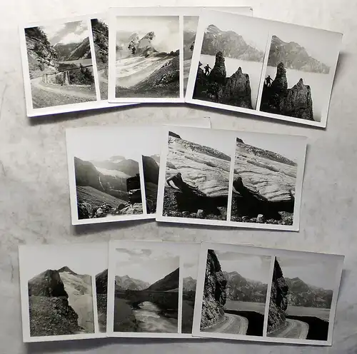 8 Doppelbilder Stereo Serie S.97 Besteigung des Urirotstocks um 1930 Schweiz xz