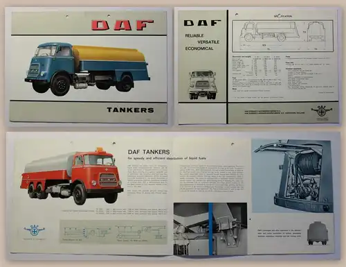 Prospekt Broschüre DAF Tankers Van Doorne um 1970Tankwagen Laster Oldtimer xz