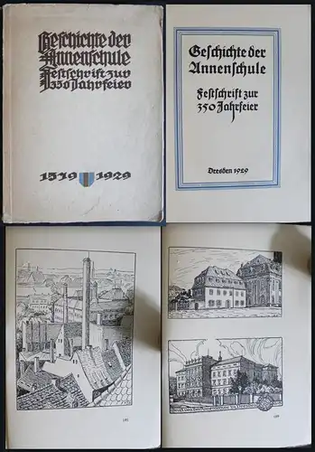 Geschichte der Annenschule Festschrift zur 350 Jahrfeier 1929 Dresden Sachsen xz