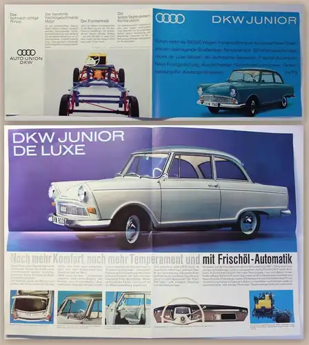 Original Werbeprospekt Auto Union DKW Junior um 1960 Automobile Oldtimer Audi xz