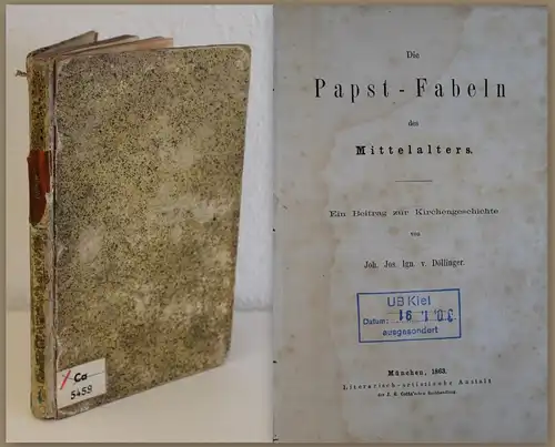 Döllinger Die Papst-Fabeln des Mittelalters 1863 Kirchengeschichte Religion xz