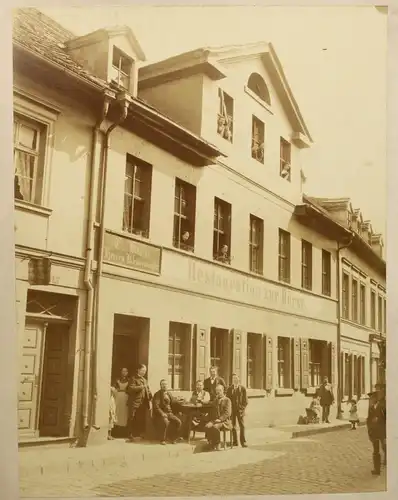 Orig Fotografie Eisleben Glockenstraße Gaststätte Restauration zur Börse um 1890
