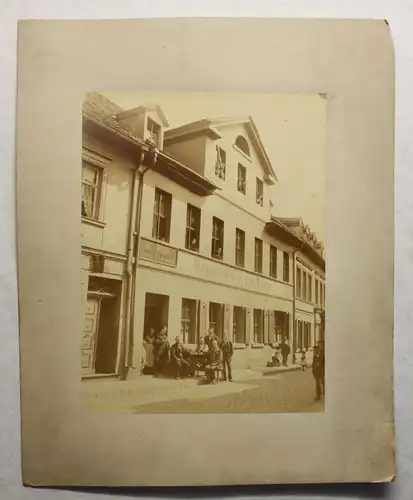 Orig Fotografie Eisleben Glockenstraße Gaststätte Restauration zur Börse um 1890