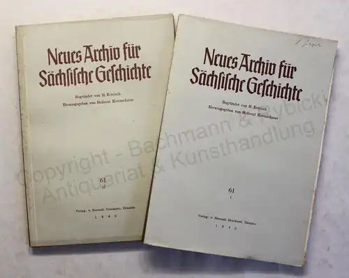 Kretzschmar Ermisch Neues Archiv für Sächsische Geschichte Bd 61 1940 Sachsen xz
